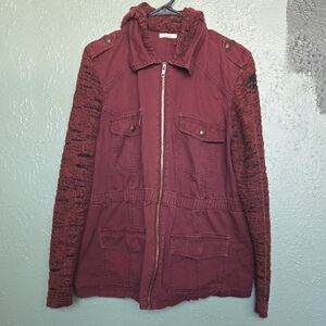 Maurices Burgundy Utility Jacket